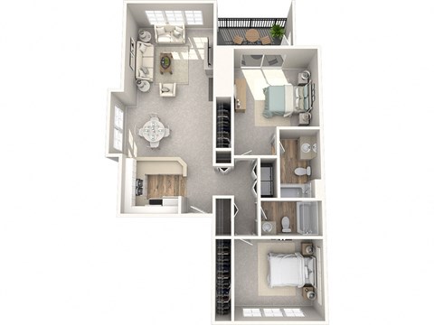 Keelers Corner Birch B 3D Floor Plan